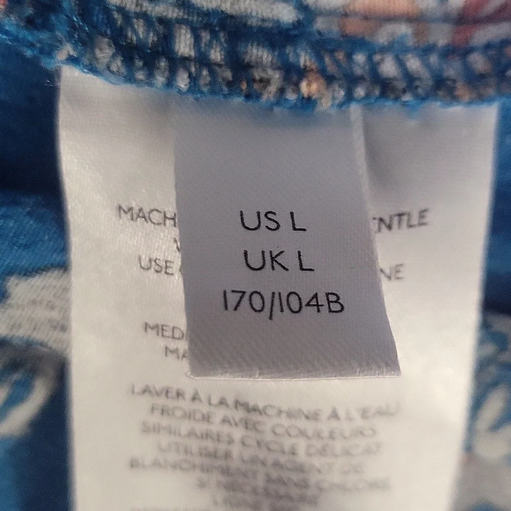 By ANTHROPOLOGIE Blue Robin Tiered Floral Mini Dress Size L - Picture 13 of 15